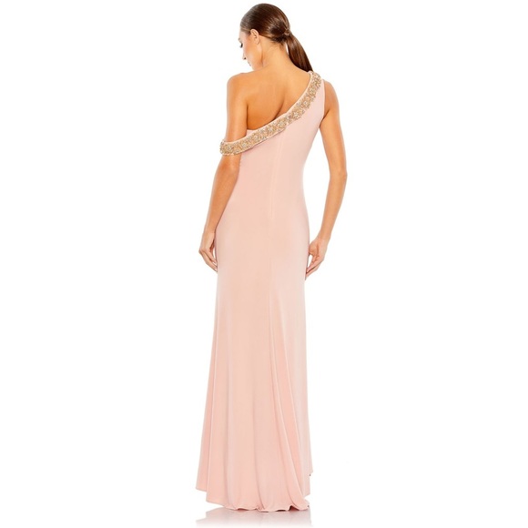Mac Duggal Beaded Drop Shoulder Jersey Gown 12 NWOT $398 - Picture 2 of 5